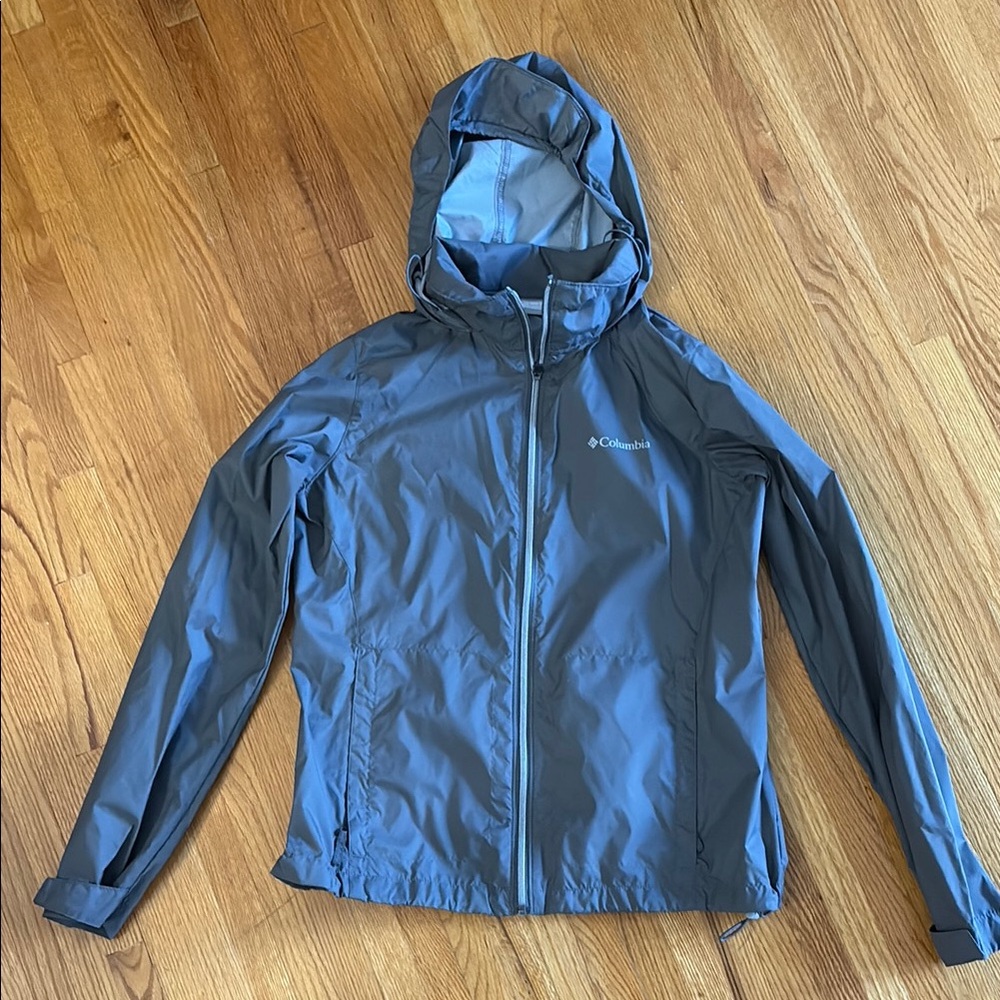 Columbia Gray Rain Jacket with Hood